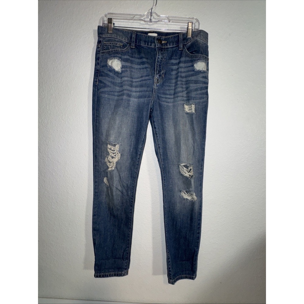 Sneak Peek Womens Jeans Size Medium 32 Boyfriend Mid Rise Distressed